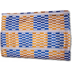 Tissu Baoulé "Nankanfian" bleu et jaune