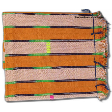 Tissu Baoulé "Akôbo poussière" Couleur orange