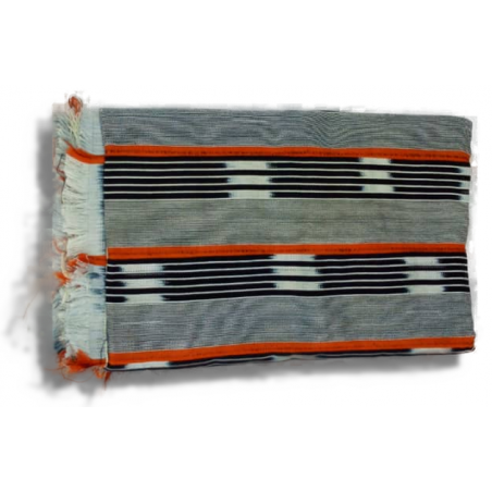 Tissu Baoulé "Autoroute" orange et gris